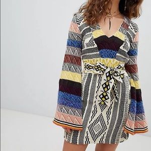 Size M Free People Patchwork Sweater Dress